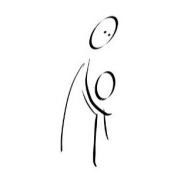 Zeichnung: Eine Person legt den Arm und die andere und schaut die Person an.